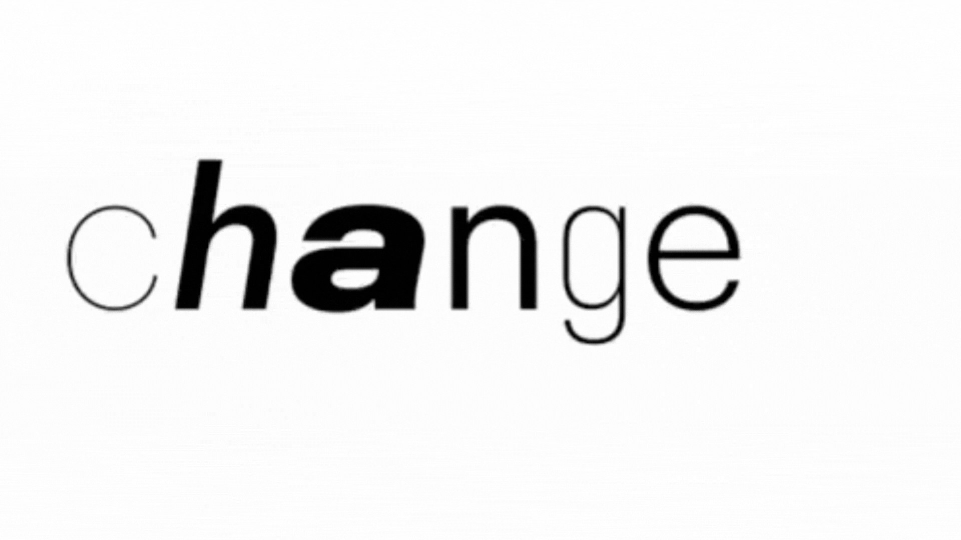 gif with different fonts spelling out change